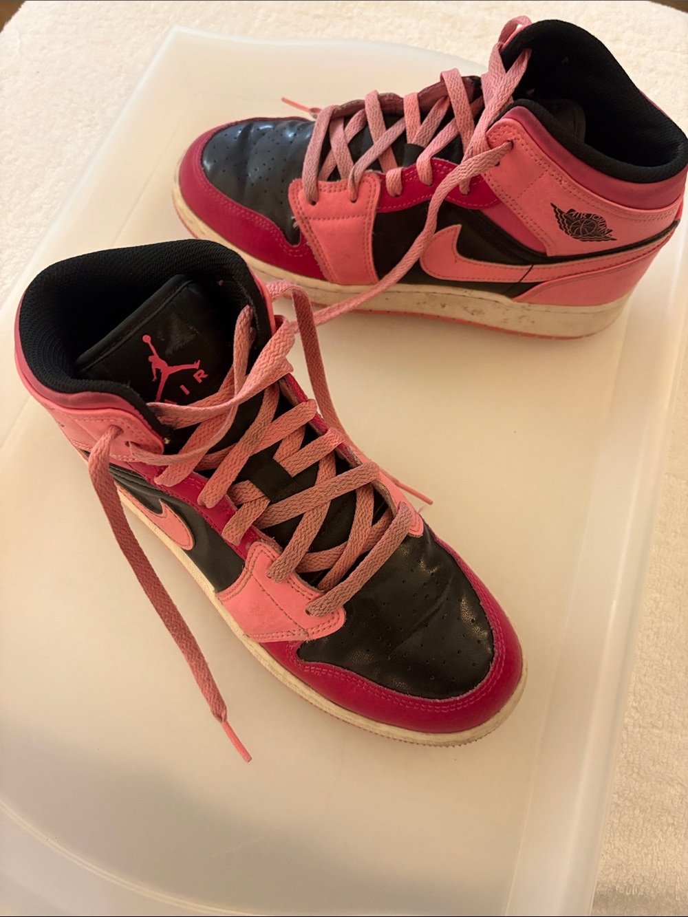 Nike Air Jordan 1 Mid - Pink and Black Women's Sneakers